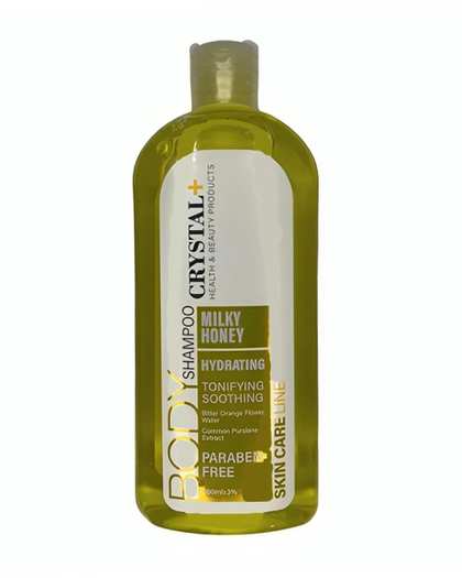 شامپو بدن کریستال Crystal مدل Milky Honey حاوی شیر و عسل حجم 400ml