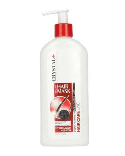 ماسک مو فاقد سولفات با آبکشی کریستال Crystal مناسب موهای رنگ شده 400ml