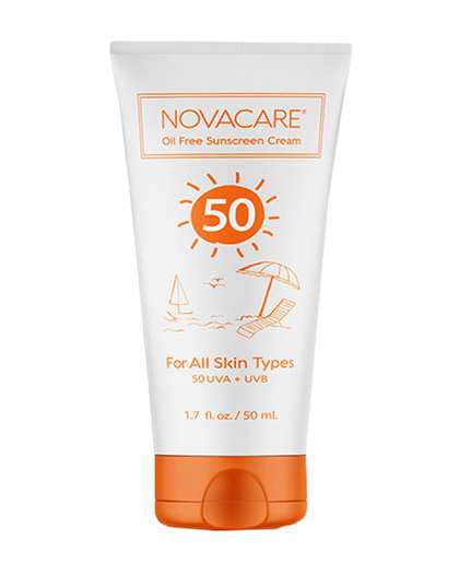 کرم ضد آفتاب بی رنگ SPF50 نواکر Novacare حجم 50 میلی لیتر
