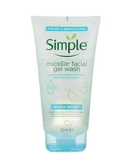 ژل شستشوی صورت سیمپل Simple مدل Water Boost Micellar حجم 150 میلی لیتر