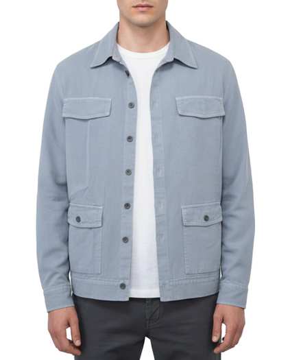 جکت کتان مردانه طوسی آبی سوپردرای Superdry کد 7610011