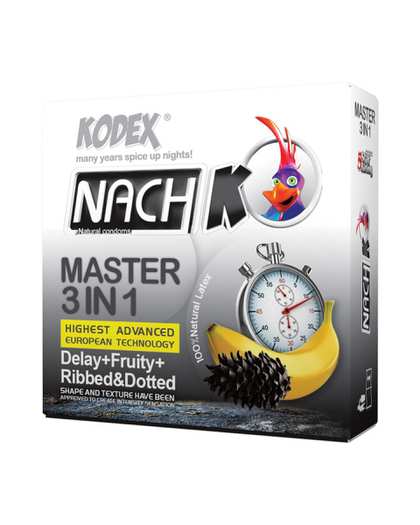 کاندوم تاخیری کدکس مدل Master 3 In 1 بسته 3 عددی