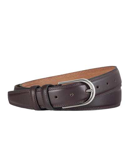 کمربند چرم مردانه قهوه ای نوین چرم Novin Leather مدل دو دوخت آنالین Ss- BT0550