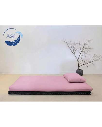 کاور دو نفره به همراه روبالشی صورتی ای اس اف ASF مناسب تشک های مدل KUMO و KUMO MAX سایز 180