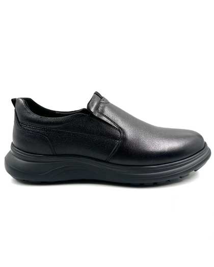 کفش چرم مردانه طبی راحتی مشکی چرم میخچی Mikhchi Leather مدل P301