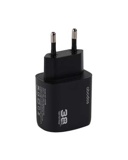 شارژر دیواری مشکی آبادوس Abodos مدل AS-CS236KIT به همراه کابل Type-c