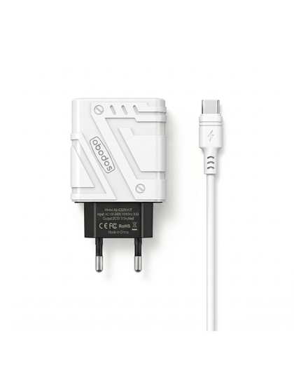شارژر دیواری سفید آبادوس Abodos مدل AS-CS293KIT به همراه کابل Type-c