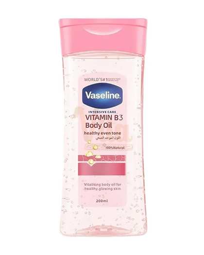 روغن بدن وازلین Vaseline مدل Lightening Body Oil حاوی Vitamin B3 حجم 200 میلی لیتر