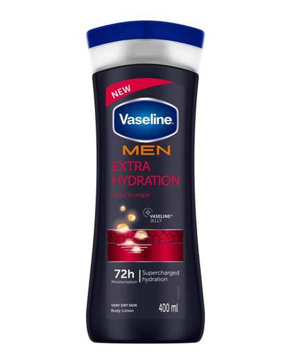 لوسیون بدن مردانه وازلین Vaseline مدل Extra Hydration مناسب پوست خیلی خشک حجم 400ml