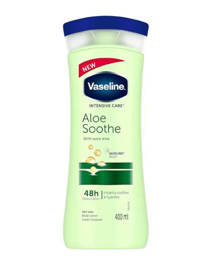 لوسیون بدن وازلین Vaseline مدل Aloe Soothe حاوی عصاره آلوئه ورا حجم 400ml