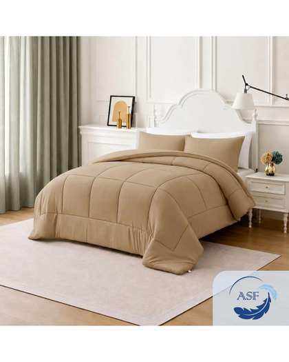 نیم ست لحاف دو نفره سه تکه بژ ای اس اف ASF مدل BOX GRANDE Plus عرض 200