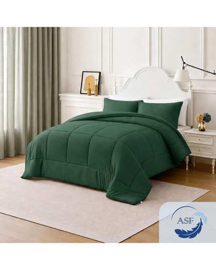 نیم ست لحاف دو نفره سه تکه سبز ای اس اف ASF مدل BOX GRANDE Plus عرض 200
