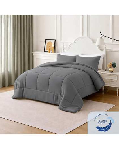 نیم ست لحاف دو نفره سه تکه طوسی ای اس اف ASF مدل BOX GRANDE Plus عرض 200
