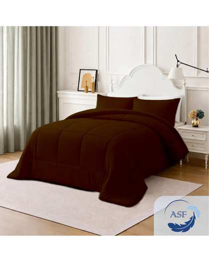 نیم ست لحاف دو نفره سه تکه قهوه ای ای اس اف ASF مدل BOX GRANDE Plus عرض 200