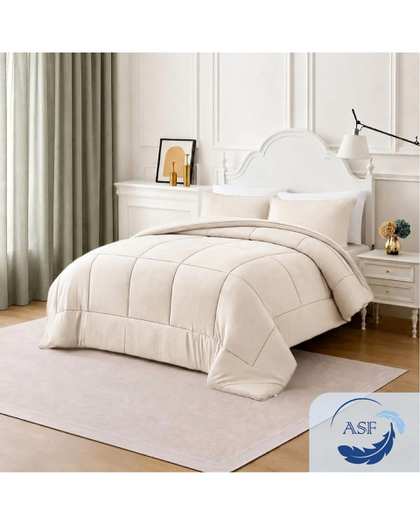 نیم ست لحاف دو نفره سه تکه کرم ای اس اف ASF مدل BOX GRANDE Plus عرض 200