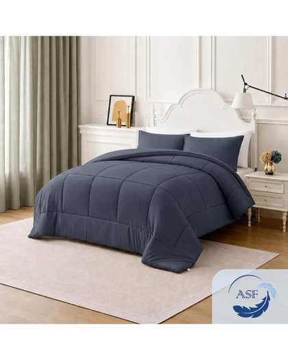 نیم ست لحاف دو نفره سه تکه مشکی ای اس اف ASF مدل BOX GRANDE Plus عرض 200