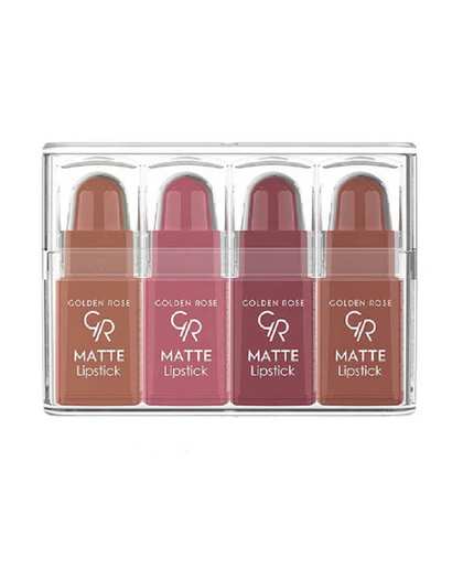 رژلب جامد مات گلدن رز Golden Rose مدل مینی Mini Matte Mix1 شماره 1 مجموعه 4 عددی
