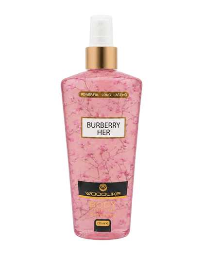 بادی اسپلش زنانه وودلایک Woodlike مدل Burberry Her حجم 250 میلی لیتر