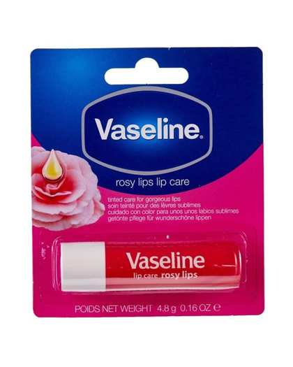 بالم لب وازلین Vaseline مدل Rosy رنگ صورتی روشن وزن 4.8 گرم