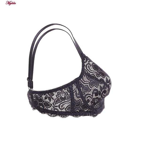 سوتین زنانه لین مدل فشن تمام تور طوسی کد 4680-615 ماییلدا - تصویر 4