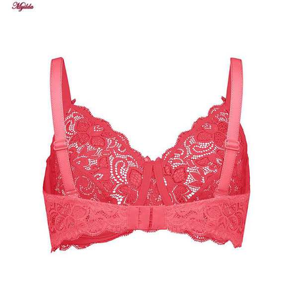 سوتین زنانه لین مدل فشن تمام تور سرخابی کد 4680-615 ماییلدا - تصویر 3