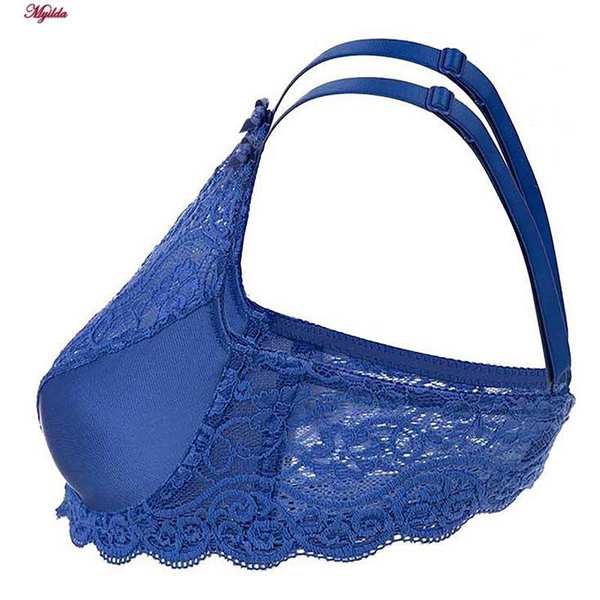 سوتین زنانه لین مدل توری استرج آبی کد 4680-614 ماییلدا - تصویر 4