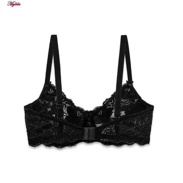 سوتین زنانه تمام تور لین مدل فنردار مشکی کد 4680-615 ماییلدا - تصویر 3