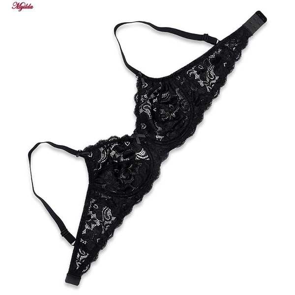 سوتین زنانه تمام تور لین مدل فنردار مشکی کد 4680-615 ماییلدا - تصویر 4