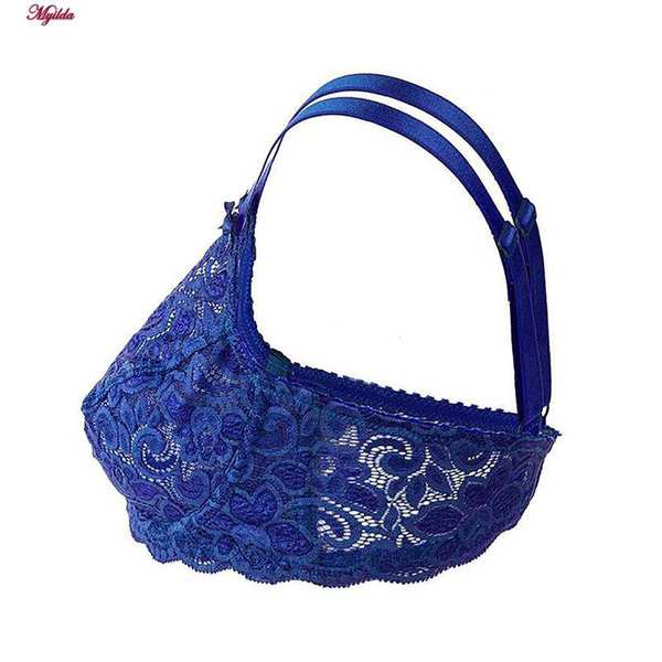 سوتین زنانه تمام تور لین مدل فنردار سرمه ای کد 4680-615 ماییلدا - تصویر 3