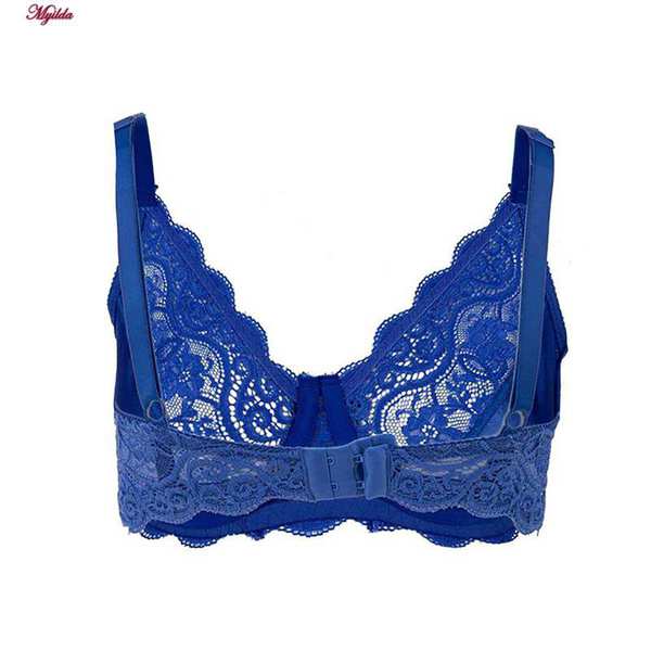 سوتین زنانه تمام تور لین مدل فنردار سرمه ای کد 4680-615 ماییلدا - تصویر 4