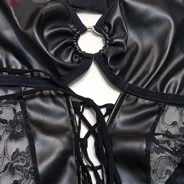 ست فانتزی زنانه چرم به همراه شورت و جوراب مدل 4761-428 رنگ مشکی ماییلدا - تصویر 11
