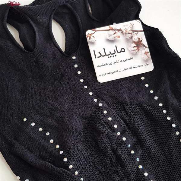 بادی فانتزی مشکی مدل نگین دار کد 4860-7192 ماییلدا - تصویر 4