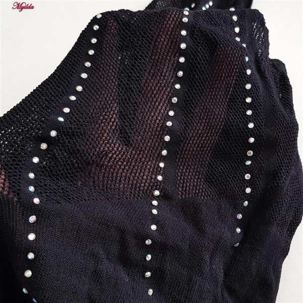 بادی فانتزی مشکی مدل نگین دار کد 4860-7192 ماییلدا - تصویر 5