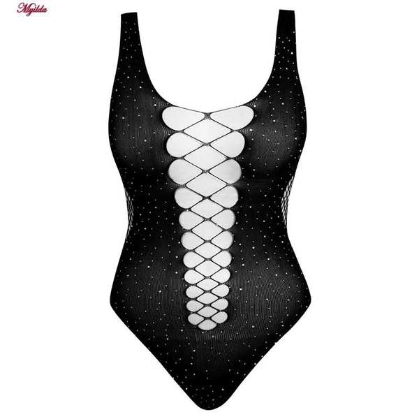 بادی فانتزی مشکی مدل نگین دار کد 4860-7190 ماییلدا - تصویر 3