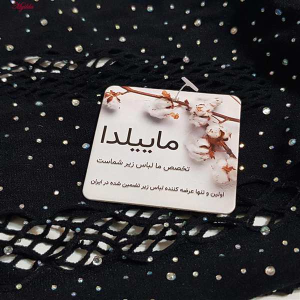 بادی فانتزی مشکی مدل نگین دار کد 4860-7190 ماییلدا - تصویر 5