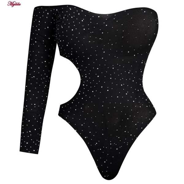 بادی فانتزی نگین دار زنانه مشکی کد 4860-7180 ماییلدا - تصویر 3