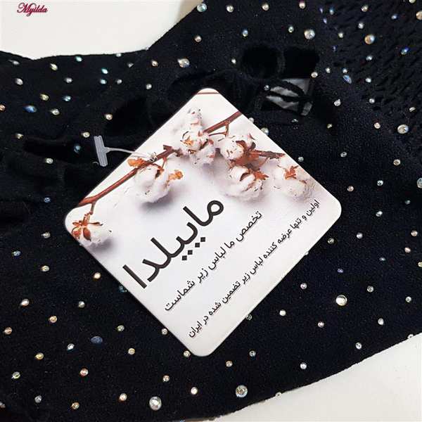 بادی فانتزی نگین دار زنانه مشکی کد 4860-7178 ماییلدا - تصویر 5