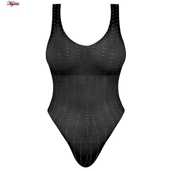 بادی فانتزی مشکی مدل نگین دار کد 4860-7171 ماییلدا - تصویر 3