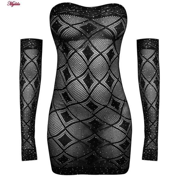سرهمی فانتزی نگین دار زنانه مشکی کد 4860-7164 به همراه دستکش ماییلدا - تصویر 3