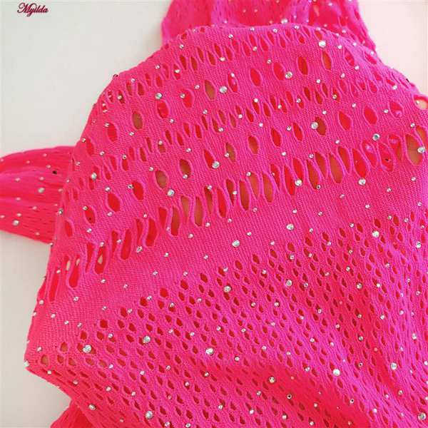 بادی فانتزی نگین دار زنانه صورتی کد 4860-7195 ماییلدا - تصویر 5