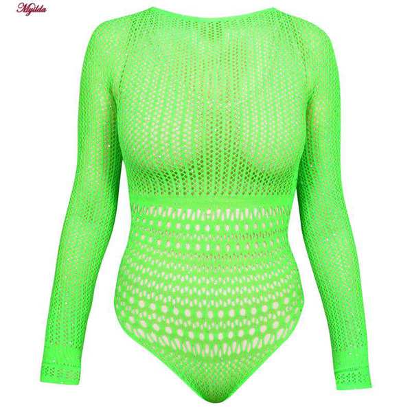 بادی فانتزی نگین دار زنانه سبز کد 4860-7195 ماییلدا - تصویر 3