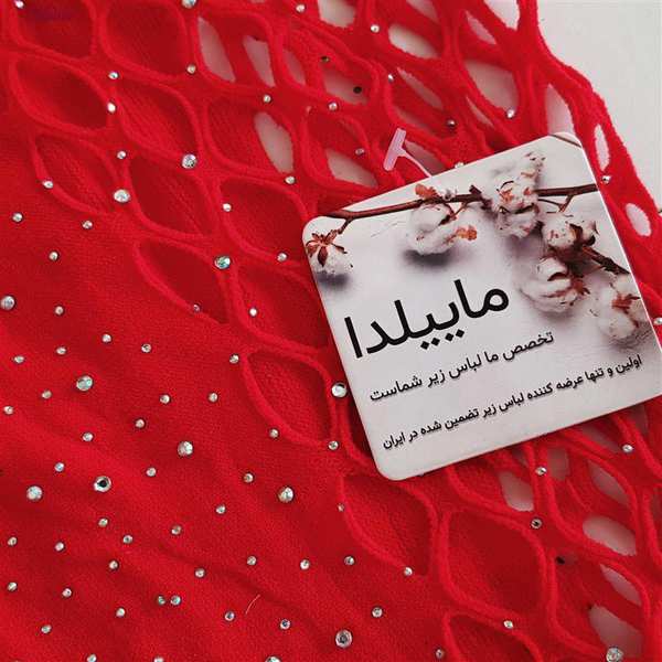 سرهمی فانتزی قرمز مدل نگین دار کد 4860-7167 ماییلدا - تصویر 4