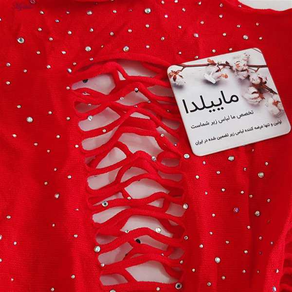 سرهمی فانتزی قرمز مدل نگین دار کد 4860-7163 ماییلدا - تصویر 4