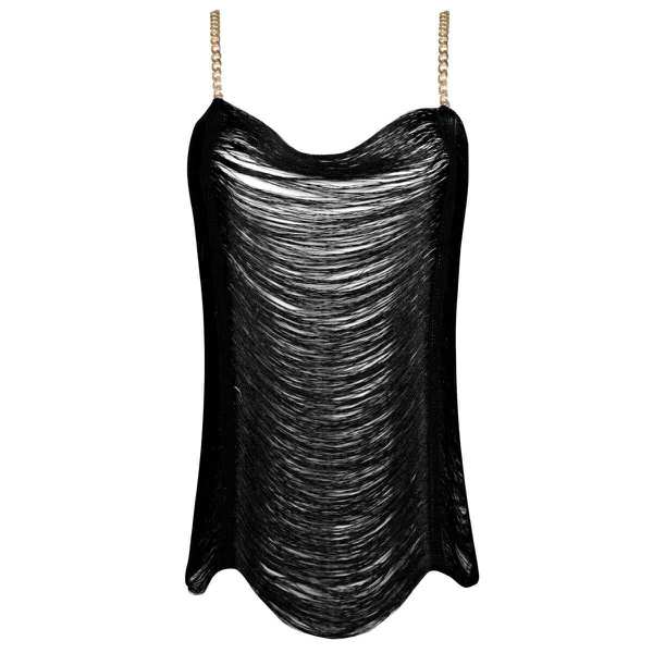 سرهمی زنانه مدل ریش ریش مشکی کد 4709-3002 ماییلدا