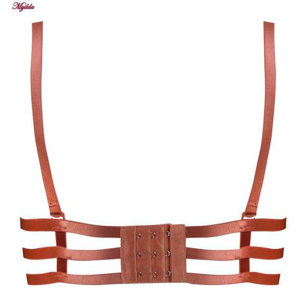 سوتین زنانه فنردار مدیا لونا مدل پوش آپ دکلته آجری کد 4787 ماییلدا - تصویر 3