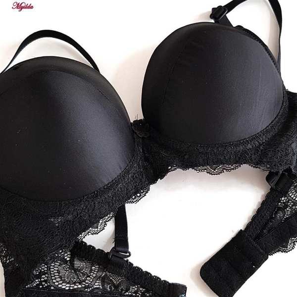 سوتین فنردار زنانه لنا مدل دکلته مشکی کد 4629 ماییلدا - تصویر 4