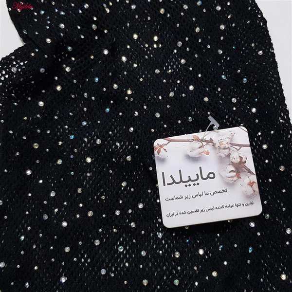 بادی فانتزی زنانه مدل نگین دار کد 4860-7228 رنگ مشکی ماییلدا - تصویر 5