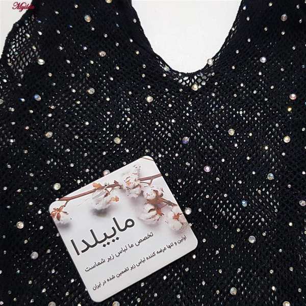 سرهمی فانتزی زنانه مدل نگین دار کد 4860-7227 رنگ مشکی ماییلدا - تصویر 4