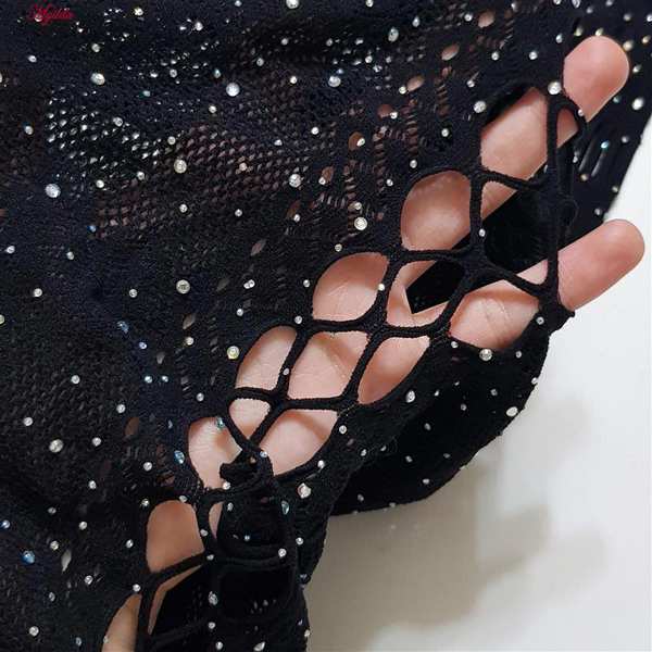 سرهمی فانتزی زنانه مدل نگین دار کد 4860-7203 رنگ مشکی ماییلدا - تصویر 6