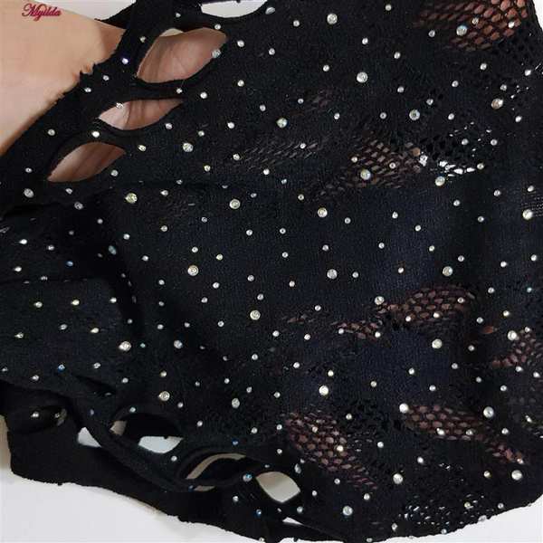 بادی فانتزی زنانه مدل نگین دار کد 4860-7186 رنگ مشکی ماییلدا - تصویر 4